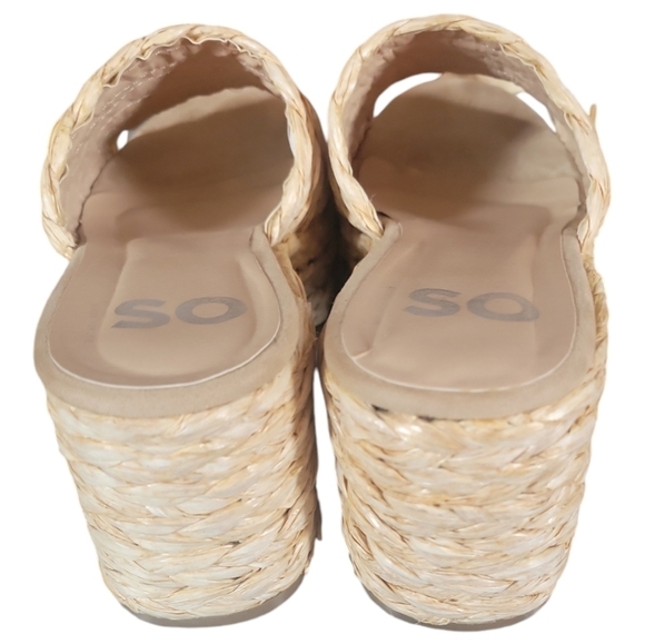 SO Women's Beena Raffia Platform Slip-on Mules Sz 8M - Picture 3 of 11